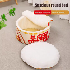 Ramen Noodle Cat Bed Noodle Bowl Soft Pet House All-Season Pet Kennel with Remov