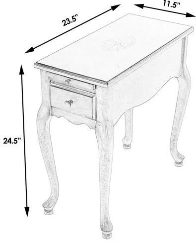 Traditional Queen Anne Side Table, Cherry Finish - Picture 5 of 5