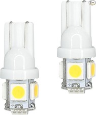 2PCS 194 T10 LED Bulb License Plate Light, 168 2825 W5W 5SMD LED Bulb White