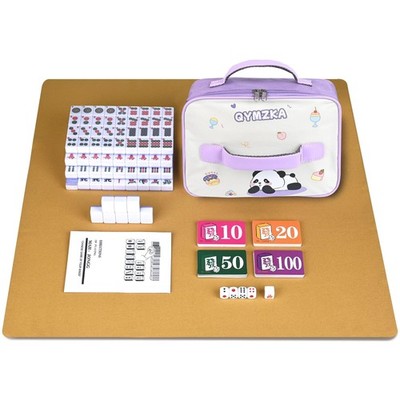 Chinese Small Mahjong Set, 144 Numbered Melamine 1.17'' Size Tiles(Purple) and...