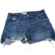 Abercrombie  Fitch Curve Love High Rise Cutoff Shorts Blue Denim Size 28 6
