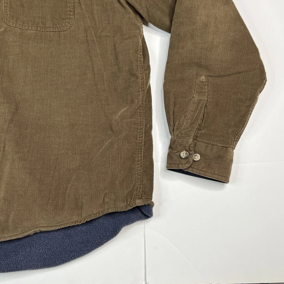 Chaqueta Camisa Arrow Pana Para Hombre L Forrada de Vellón Marrón Azul Marino LEER Foto 3 de 4