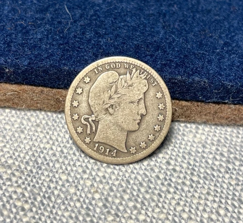 (#101949) Barber Quarter: 1914 D   VG/F