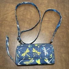 NWT Lug KICKFLIP Convertible Crossbody Wristlet RFID Wallet Purse DRAGONFLY EUC
