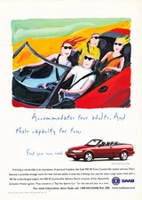 1997 Saab 900 Convertible red - Classic Vintage Advertisement Ad A13-B