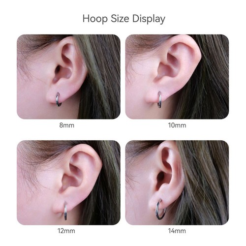 Fashion Hoop Earrings Fashion Hoop Earrings Nickel Free for Women High Polished - Picture 2 of 8