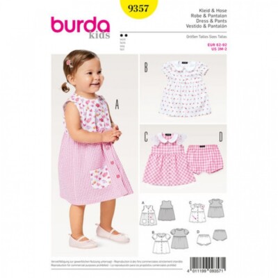 Burda Schnittmuster 9357 Baby 3 Monate - 2 Jahre