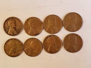 Lincoln Wheat Cent Penny Circulated Lot of 8 Free Shipping No Reserve 