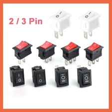 Small Mini On/Off Rocker Switch Rectangle SPST 16A 250V 2 Pin 3 Pin Mulitcolor