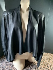 Lamarque Madison Drape Goat Nappalan Ponte Jacket Black Size M Black Leather
