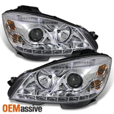 Fits 07-11 Mercedes W4 C-Class Projector Headlights W/Daytime LED Running Lights
