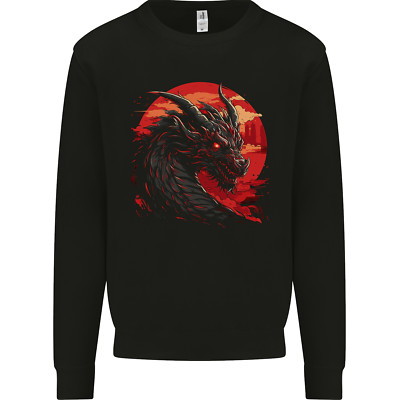 A Fantasy Dragon With a City Backdrop Kinder Sweatshirt Pullover