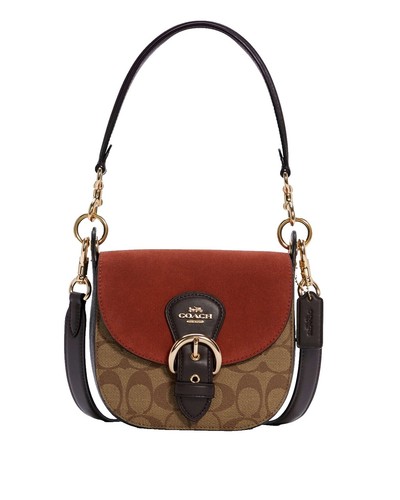 COACH Signature Accessory Pouch Red Y2K Canvas Leather Small