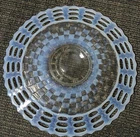 Fenton 3 Row Open Edge LaceBasket Weave Glass Plate Ice Blue Opalescent 9.75"