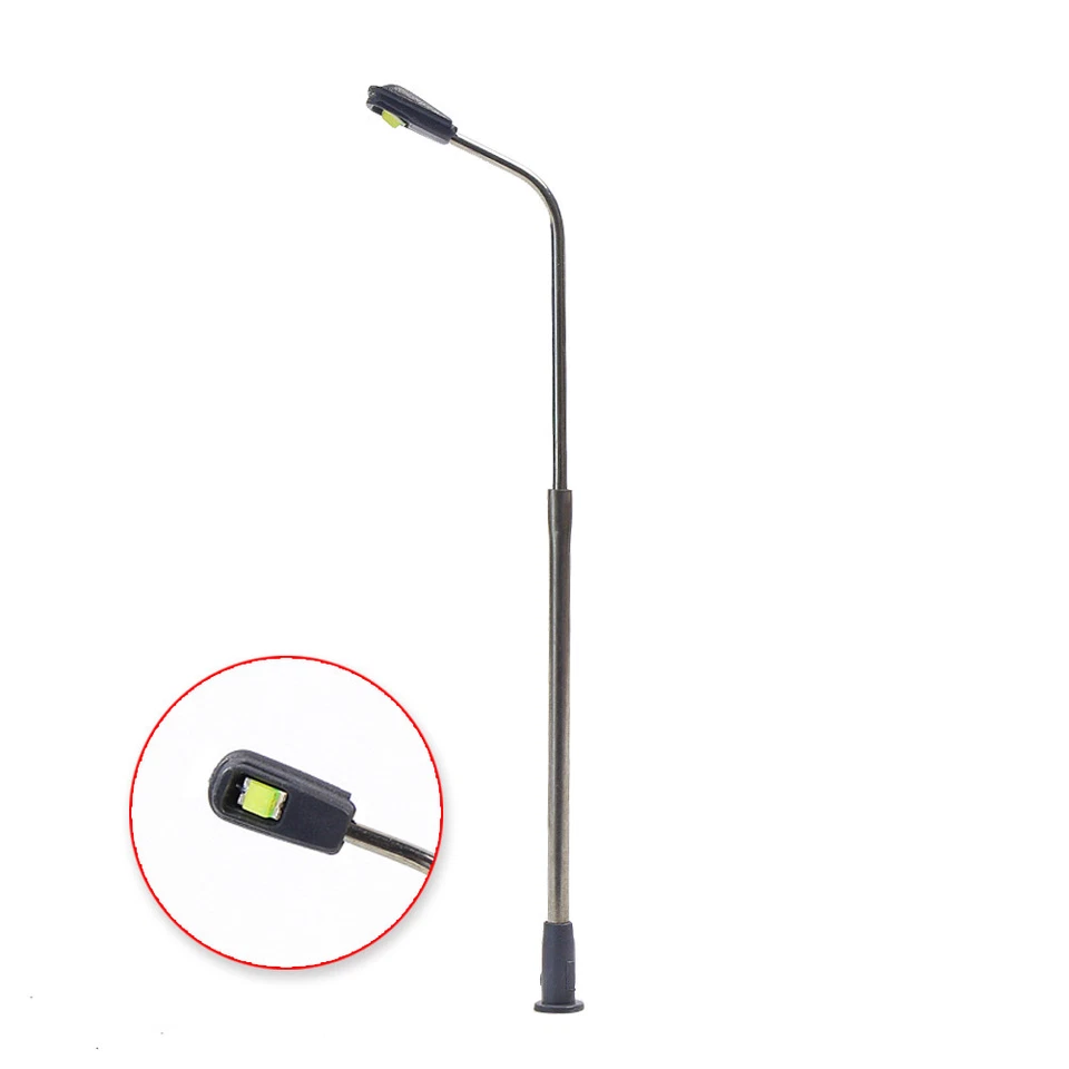 LQS06 10pcs N Scale 1:160 Model Railway Bright White LED Lamp Street Light 6cm - Image 3 of 4