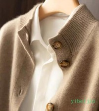 100 Wool Cashmere Sweater Jacket Women's Single-breasted Knitted Cardigan Coats