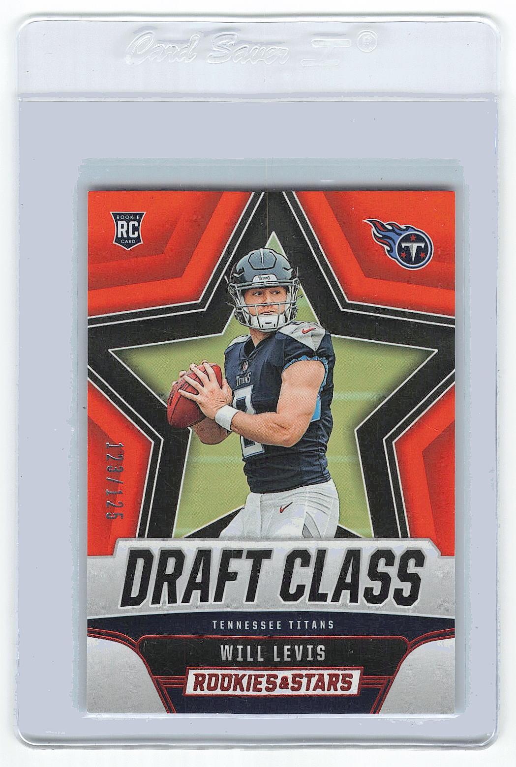 2023 Rookies and Stars Orange Will Levis Rookie Draft Class #/125