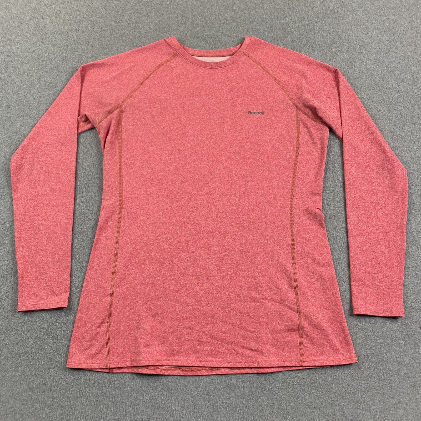Women's Reebok Play Dry Heathered Pink XL Athletic Gym Running Stretch Shirt