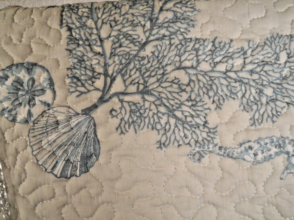 NIP SIGRID OLSEN FULL QUEEN Bourne Beach Coastal 3 Piece Quilt Set - Image 4 of 4