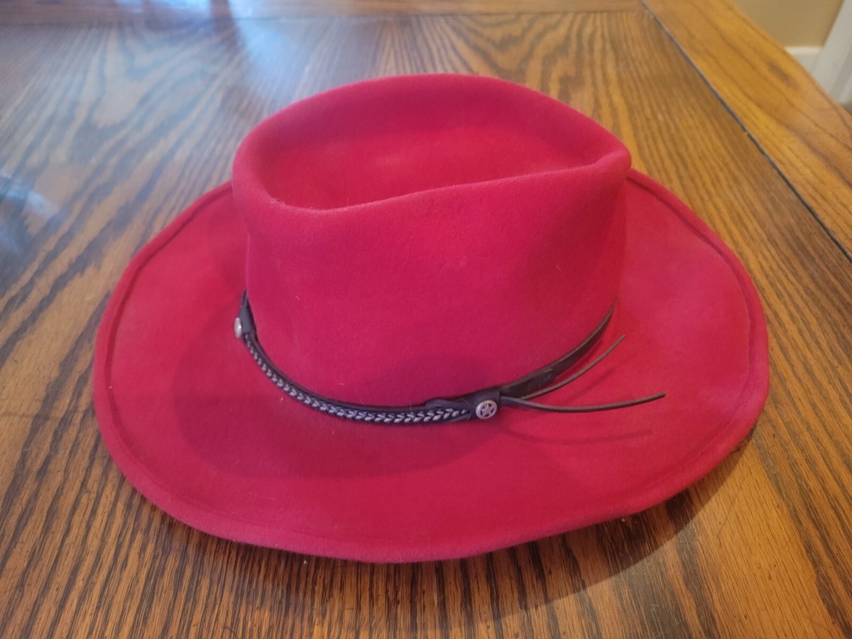 Outback Trading Company Wool Hat Red Medium Tassy Crusher | eBay display picture 2