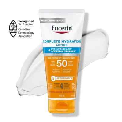 Eucerin Sun Complete Hydration SUNSCREEN LOTION SPF50 150ml LONG EXPIRY CANADA