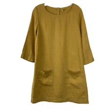 Seasalt Cornwall Oceanside Tunic Dress England 100% Linen Shift Painting Class 6