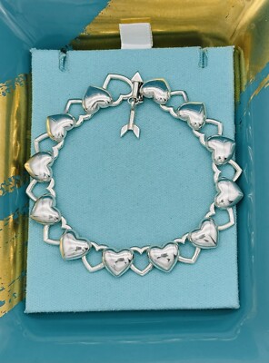 Tiffany & Co. Sterling Silver Arrow Toggle Open Puffy Heart