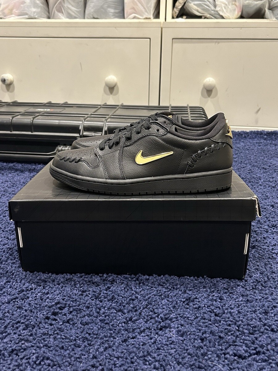 Jordan 1 Low Method of Make Black Metallic Women