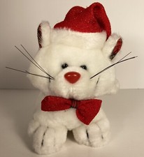 Armbee Corp Christmas Kitten Kitty Cat Plastic Nose Santa Hat White Small Cute