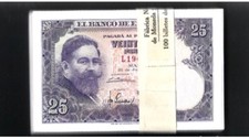 Pareja Correlativa 25 Pesetas 1954 Plancha De Taco