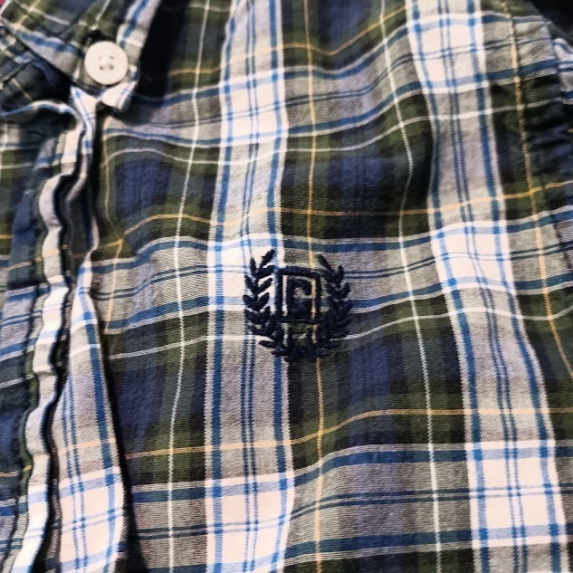 Camisa con botones azul a cuadros Chaps para bebés/niños pequeños - talla 24 meses Foto 2 de 4