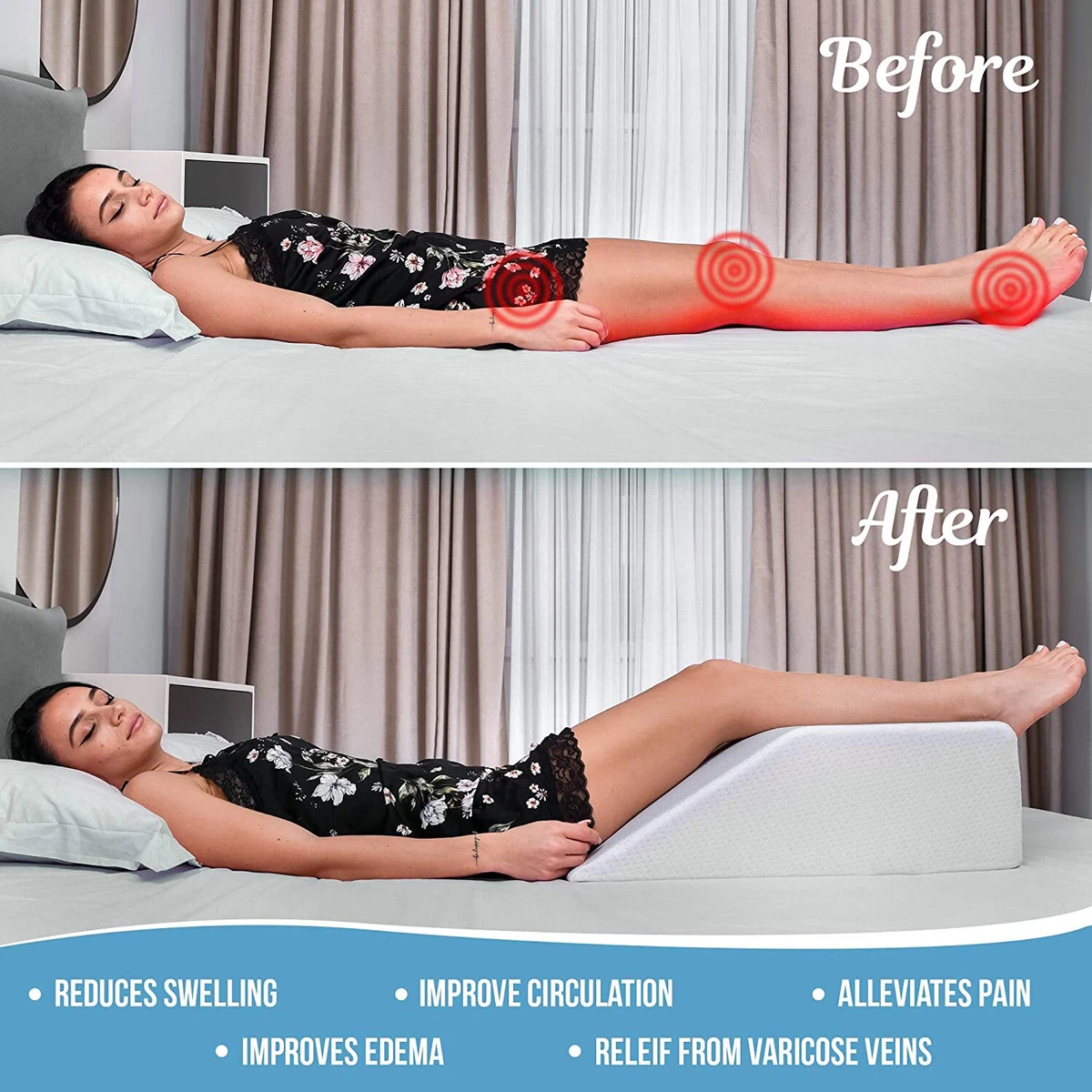 Leg Elevation Cushion with Memory Foam