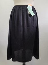 Vanity Fair Womens Black Half Slip NWT 24" Long 62" Sweep Sz Large Style 11-711