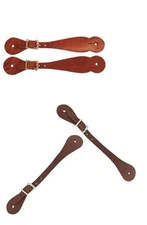 Western Spur Straps Shaped Brown Leather Roping Reining Show - Mens or Ladies