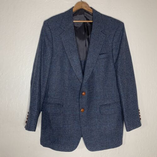 Vintage Arnold Palmer Blue Wool Tweed Blazer Jacket Mens Size 42 R