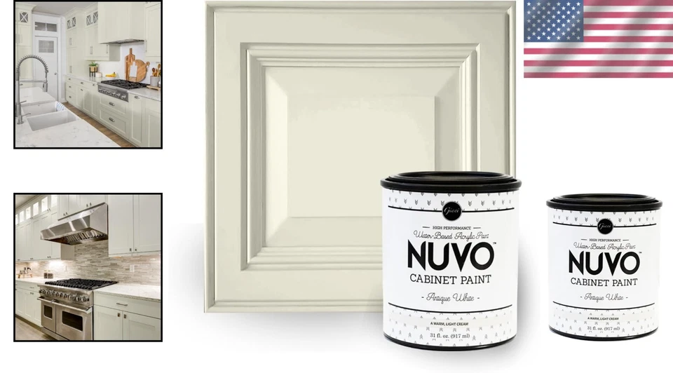 31 Fl. Oz. Nuvo Antique White Cabinet Paint - Professional Results, No Priming - Image 2 of 4