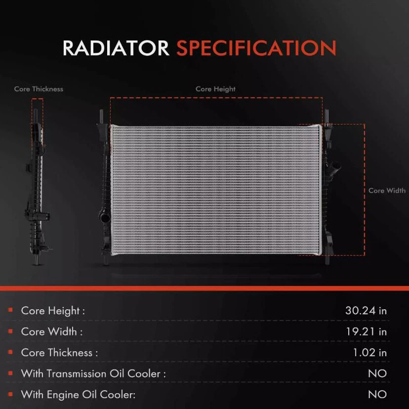 Radiator 13880 For 2020-23 Ford Transit 150/250/350/350 Heavy-Duty 6Cy LK4Z8005J - Image 3 of 4
