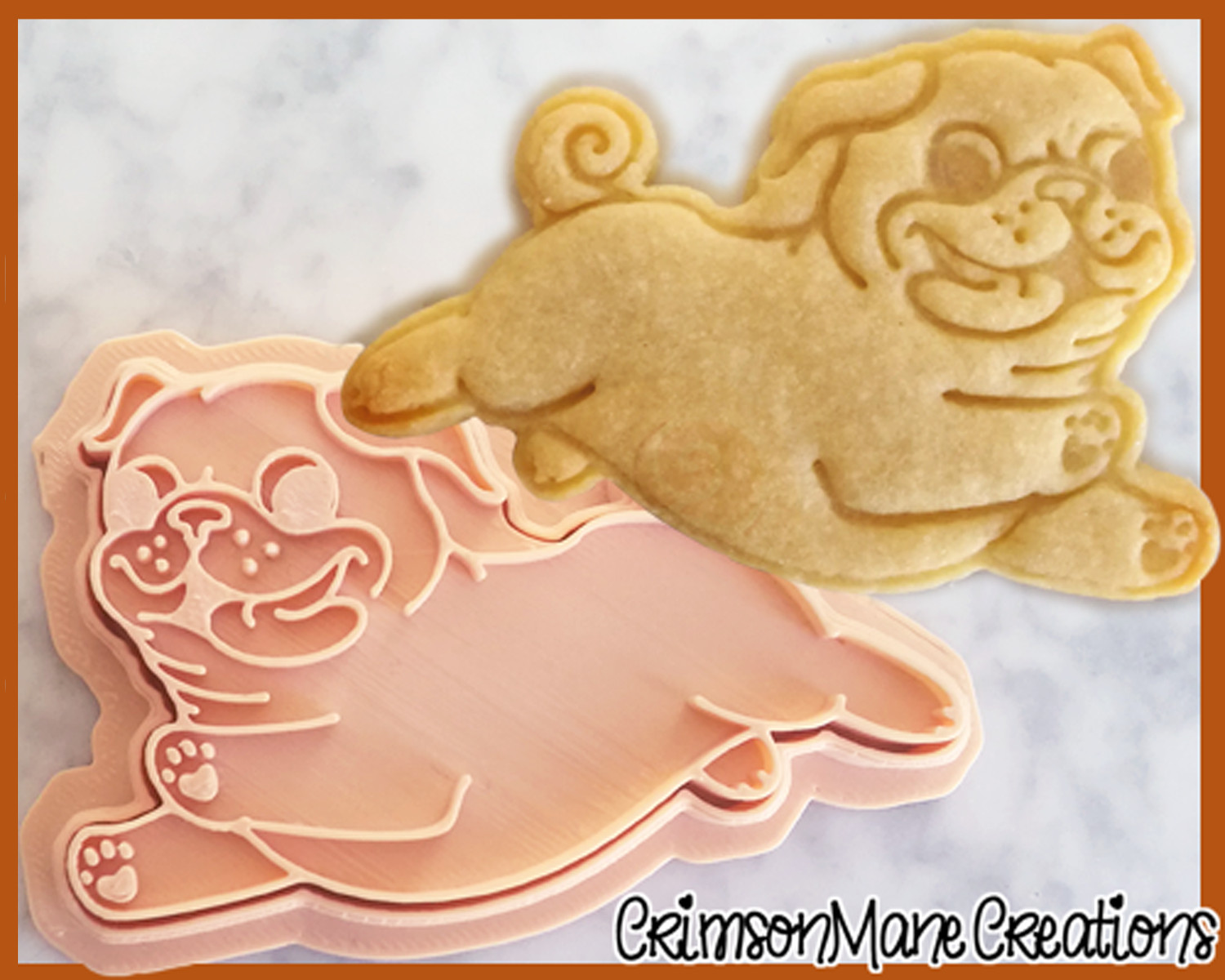 Pug Dog Cookie Cutter, Puppy Cute Biscuit Baking Supplies, Fondant Tool Stamp
