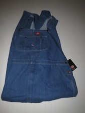 Dickies Indigo Bib Overall Men's Size 44 x 30 Labor Workwear Farmer Blue New