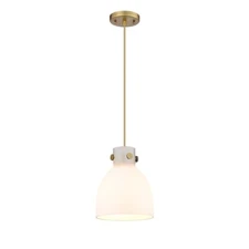 Innovations Newton Bell 1-Lt 8" Cord Pendant, BB/MWG - 410-1PS-BB-G412-8WH