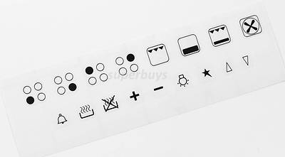 White Text 4pc 50mm Gradient High Low Adhesive Dial Knob Oven
