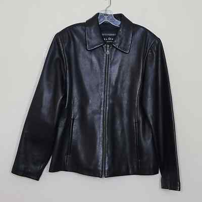 Sea Dreams Women's Leather Jacket Black Full Zip Size L