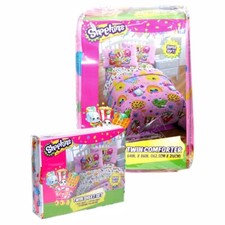 SHOPKINS 4PC Twin Sheet Complete Set Comforter, Fitted n Flat Sheets, Pillowcase