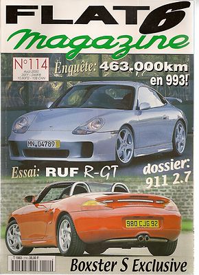 FLAT 6 114 PORSCHE 911 2.7 & CARRERA 2.7 993 TIPTRONIC 986 BOXSTER S EXCLUSIVE