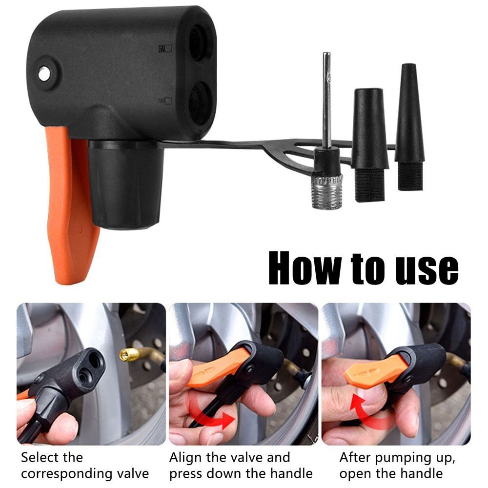 Bicycle Valve Convertor Dual Head Pumping Parts Bike Pump Nozzle Hose