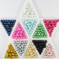 50g 70 pcs Round Glass Pearl Beads 7mm Select from 12 colours