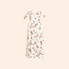NWT $298 Reformation Violet Dress Bianca White Floral Midi Ruched Off Shoulder 2