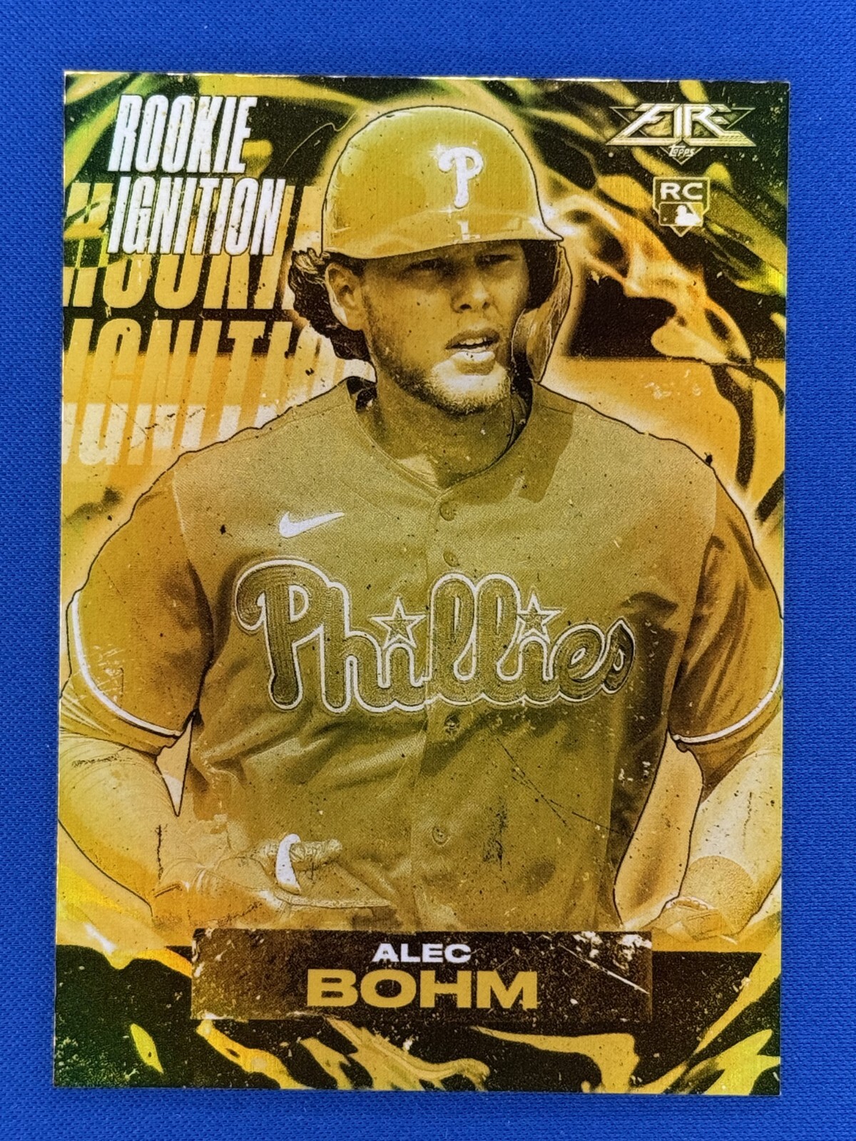 2021 Topps Fire #RI-4 Alec Bohm Rookie Ignition Gold Minted RC Phillies 