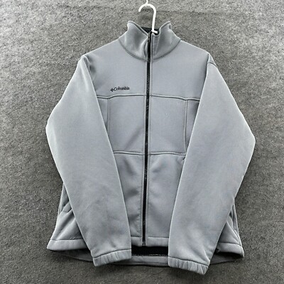 Columbia XCO Jacket Mens M Gray Full Zip Logo Fleece Lined