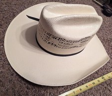 Twister Bangora Straw Cowboy Hat Men's 6 7/8 Vented Crown 4.5" Brim New